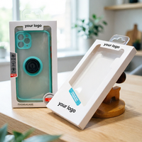 Boîte d'emballage personnalisée haut de gamme pour téléphone, étanche, avec impression UV, languette de suspension de luxe, doublure en éponge, logo personnalisé pour Android