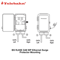 Parafoudre Ethernet IP67 48V, dispositif de protection contre les surtensions PoE CAT6 RJ45 pour réseaux 1000 Base-T