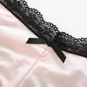 Braguitas de encaje sexy al por mayor para mujer, bragas de algodón con entrepierna de seda helada, diseño de cintura baja, tallas grandes - Product Image 2