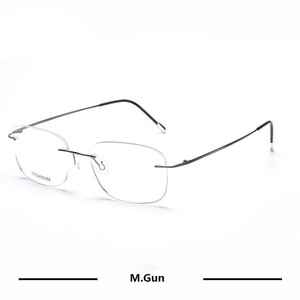 Bán buôn Chất lượng cao sang trọng Titan máy tính hình chữ nhật không khung kính quang học Trọng lượng nhẹ vàng rim thời trang Kính mắt - Product Image 3