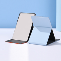 Rectangle Pu Cuir Petit Miroir Voyage Poche Portable Pliable Table Debout Miroir Compact
