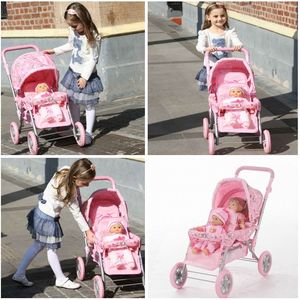 New Arrival Kinh Tế đôi Twin đồ chơi trẻ em con búp bê pushchair Xe đẩy em bé búp bê xe đẩy OEM nhà máy búp bê pram - Product Image 3