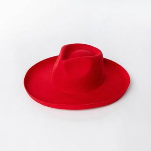 OEM Luxury Women's Fedora Wool Felt Hat Custom Logo Western Wide Brim Cowboy Hat Custom Made Women's Hats Wholesale - Product Image 6