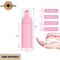 Botol Dispenser Lotion Perjalanan dari Plastik PP 2 oz dengan Pompa, Botol Busa Cair Mini