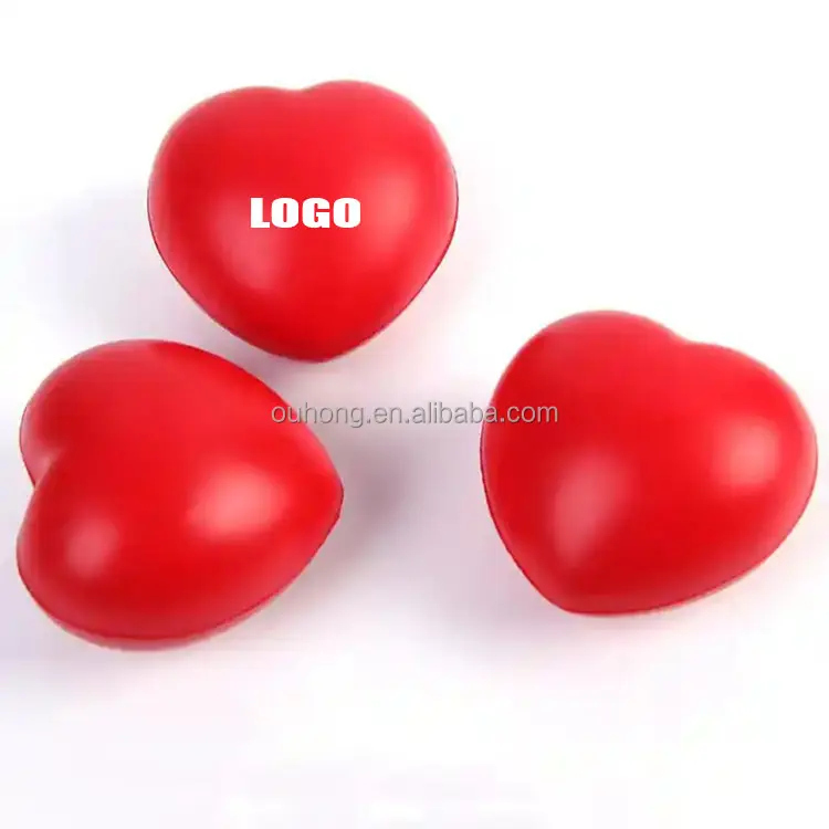 Mini balles anti-Stress en forme de cœur imprimées avec Logo personnalisé, vente en gros, 2023