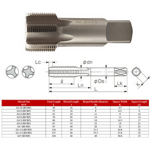 एम 2 हेस विभिन्न आकार टेपर स्टील डाई उपकरण धातु स्क्रू थ्रेड कटिंग पाइप थ्रेड सीधे बांसुरी टैप - Product Image 3