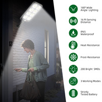 Lampe Solaire Extérieure COB 200 LED IP65 pour Jardin et Maison, Éclairage 6000K Lumière du Jour 1000lm avec Capteur de Mouvement et de Lumière - Vente en Gros