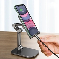 Support de téléphone portable pliable à trois sections, support de tablette flexible pour table, support de bureau réglable pour smartphone