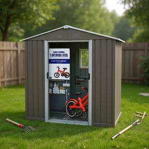 Caseta de Almacenamiento Metálica para Exteriores de 8 pies x 4 pies, Resistente a la Intemperie, Duradera, para Uso Doméstico - Product Image 2