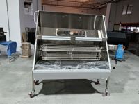 Barbecue à charbon de bois entièrement automatique à hauteur réglable pour l'extérieur, en acier inoxydable, charge de 60kg