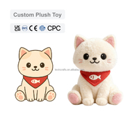 Peluche personnalisée en forme de chat de dessin animé, jouet en peluche mignon, poupée en peluche douce, OEM ODM, cadeau pour enfants, rembourrage en coton PP, certifié EN71 ASTM