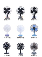 Ventilateur de table 12V AC/DC 16 pouces avec moteur à balais, portable, pour salle de bain, en plastique