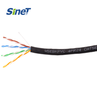 Cable de Red SINET de 305m, 24AWG, Cobre Sólido CCA, Cat5/Cat5e, UTP, Revestimiento de PVC, 150/350MHz, para Telecomunicaciones y Vigilancia, Certificado CE