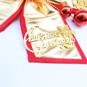 Adornos navideños Lazos rojos dorados Lazos navideños pequeños y grandes con purpurina Bowknots para adornos colgantes de árboles de Navidad - Product Image 5