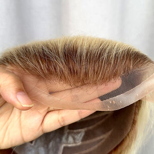 Prothèse capillaire personnalisée <span class=keywords><strong>pour</strong></span> <span class=keywords><strong>homme</strong></span>, contour frontal AA, base en PU durable et en dentelle mono respirante, système capillaire en cheveux humains <span class=keywords><strong>pour</strong></span> <span class=keywords><strong>homme</strong></span> - Product Image 2