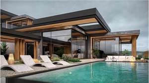 Instalación Rápida, Moderna Villa de Acero Ligero de Lujo, <span class=keywords><strong>Apartamento</strong></span> <span class=keywords><strong>con</strong></span> <span class=keywords><strong>Piscina</strong></span> Privada, Paneles Sándwich, Proyectos de Vacaciones en Complejos Turísticos - Product Image 4