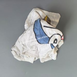 Trapos de Algodón Estampados Blancos para Limpieza Industrial, Caja de 10LB de Trapos de Algodón Blancos Tipo Camiseta - Product Image 1