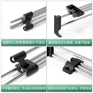 Clothing Organizer Telescopic <b>Hanging</b> Rod <b>Wall</b> Mounted Pull Out <b>Storage</b> Hooks Rectangle Minimalist Style Y02 - Product Image 4