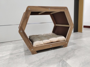 Kontrplak köpek evi fabrika toptan kedi ve köpek evleri kapalı çıkarılabilir mat pet ev ve yatak - Product Image 5