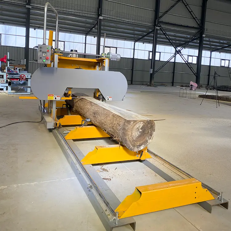 Chinese gasoline/diesel horizontal bandsaw machine woodworking sawmill portable log wood saw