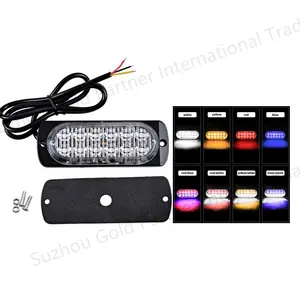 Luz de advertencia de emergencia para coche y camión, 12LED, 36W, luz estroboscópica de señal lateral, lámpara brillante de 12V-24V