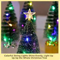 Mini sapin de Noël en aiguilles de pin lumineux à LED de haute qualité, en plastique durable, ornement décoratif de table de Noël, LED colorées pour la nuit