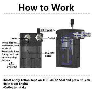 Serbatoio Universale in Alluminio per Recupero Olio con <span class=keywords><strong>2</strong></span> Porte NPT <span class=keywords><strong>3</strong></span>/8\", con Deflettore per Benzina, Diesel e Turbo - Product Image 5