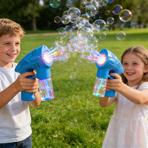 Pistolet à bulles électrique pour enfants avec lumière LED, jouet à bulles automatique avec solution à bulles pour fête d'été en plein air, cadeau pour garçon et fille - Product Image 3