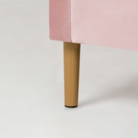 Gepolstertes Bett mit Rahmen Blume 160x200 rosa Schale, Puder rosa Gold Beine