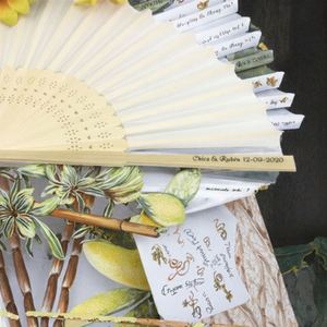 Regalo Personalizado para el Día de los Inocentes, Abanico de Bambú Ecológico, Nombre Impreso Personalizado, Pintado a Mano, Decoración para el Hogar, Negocio - Product Image 2