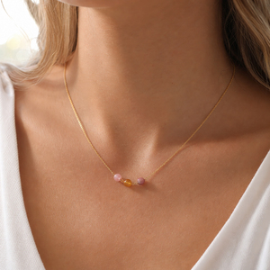 Collier pendentif pour femme Bingxin, style hawaïen simple et polyvalent, en acier inoxydable, sans ternissement, couleur bonbon, pierre naturelle, cadeau - Product Image 4