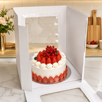 Boîtes en carton recyclables pour cupcakes individuels, mini gâteaux, gâteaux de lune, emballages cadeaux portables avec fenêtre transparente – Vente en gros