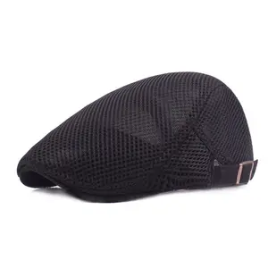 Mode hommes femmes casquette plate maille été Golf conduite soleil béret Cabbie chapeau respirant Style français 7 couleurs