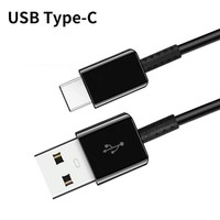 Kabel Data Tipe C pengisi daya Cepat 1M, kabel Data USB C hitam/putih untuk ponsel Android S8/S6 dengan pengisian daya dan fungsi daya