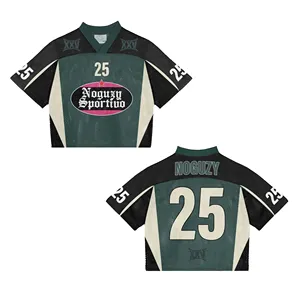 Custom Luxury Boxy Fit Drop Shoulder Streetwear Graphic Vintage Sublimation Mesh Polyester American Retro Soccer Jersey