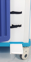 Chariot médical d'urgence silencieux avec roulettes, chariot d'hôpital en plastique pour soins infirmiers, 5 tiroirs, poteau IV, étagère pour défibrillateur, verrouillage, clinique