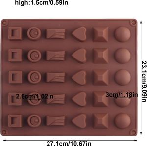 30 Cavity 5 Different Shape Silicon Resin <b>Mold</b> Silicone Ice Cube Tray Chocolate & Candy <b>Mold</b> <b>Cake</b> Tools - Product Image 2