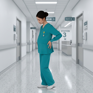 Hauts d'allaitement pour femmes, vêtements de maternité confortables à manches courtes pour futures mamans, ensembles d'uniformes de travail pour femmes enceintes - Product Image 5