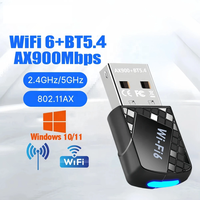 Adaptateur Wifi USB AX900 avec pilote gratuit, sans pilote, 900 Mbps Wifi 6 Bluetooth 5.4, dongle externe pour PC Win10/11