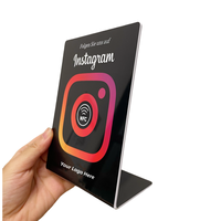 Soporte personalizado completo para Google Review y NFC, soporte de plástico para conectar con nosotros, código QR, soporte para menú NFC