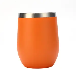 New design Eggshell shaped cup Double vacuum U shaped thermos 12OZ egg cup Pot belly wine glass water cup