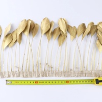 Ruban de 1 mètre en plumes d'oie teintées or/argent, 6-8 pouces, pour robes, vêtements, accessoires de couture, artisanat, franges, marque YJX
