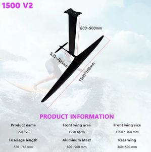 บอร์ดไฮโดรฟอยล์อลูมิเนียมคาร์บอนไฟเบอร์รุ่นใหม่ JFS ART V2 1500 ปีกยาวพิเศษ พร้อมชุดปีกหน้า/ปีกหลัง/ลำตัว/แกนเสา สำหรับเล่นเซิร์ฟ JFS - Product Image 5