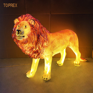 Grande sculpture de lion LED, motif lumineux de festival, œuvre d'art artisanale pour l'extérieur, pour l'entrée du zoo, la place commerciale, la rue, les lieux de photographie de vacances - Product Image 1