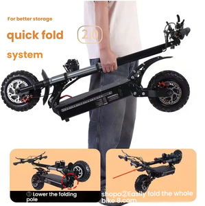 <span class=keywords><strong>Trottinette</strong></span> électrique adulte haute performance longue durée en alliage d'aluminium Roues de 11 pouces Moteur 6000W Double entraînement haute puissance Pliable - Product Image 3