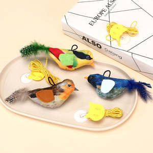 Juguete Realista para Gatos con Forma de Pájaro Cantante, Pluma Colgante, Interactivo, con Sonido, Juguete Chirriante para Mascotas - Product Image 4
