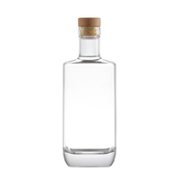 Petites bouteilles en verre vides de 500 ml, 700 ml, 750 ml avec bouchon en bois pour l'emballage, finition sérigraphiée givrée, emballées dans une boîte cadeau