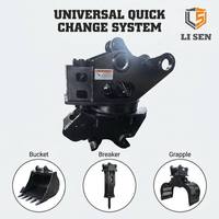 360 °   Coupleur hydraulique rotatif certifié CE pour excavatrice - Acier Q355B, grappin universel, rotation automatique
