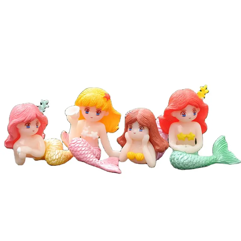 New style cartoon sweet mermaid figurine micro landscape ornament miniature home decor