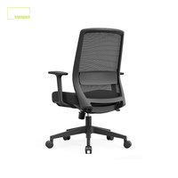 Chaise de bureau ergonomique à dossier moyen, pivotante, réglable en hauteur, confortable, avec assise en tissu maillé et coussin en mousse épaissi, idéale pour les réunions